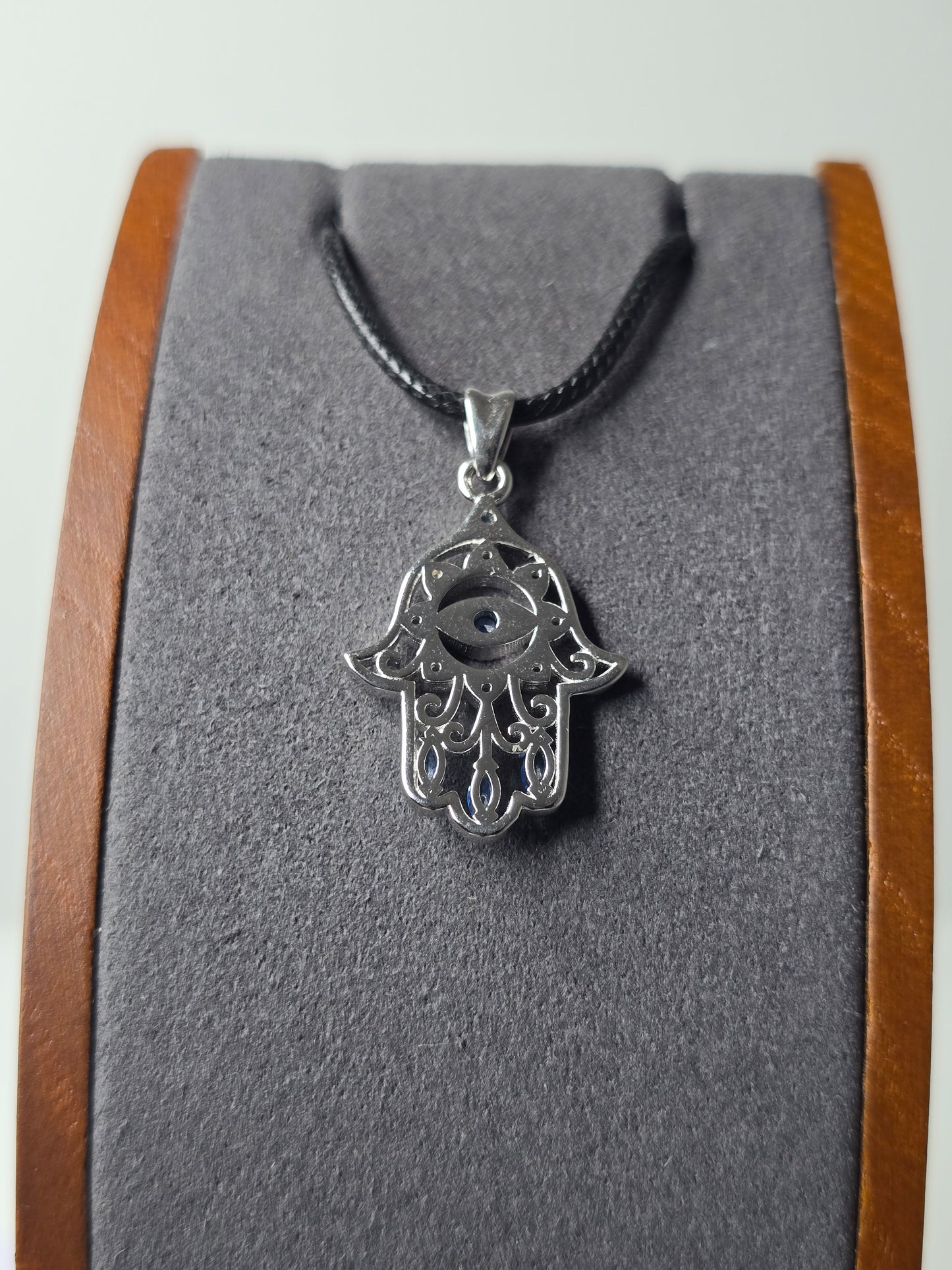 Hamsa Evil Eye Pendant in 925 Sterling Silver