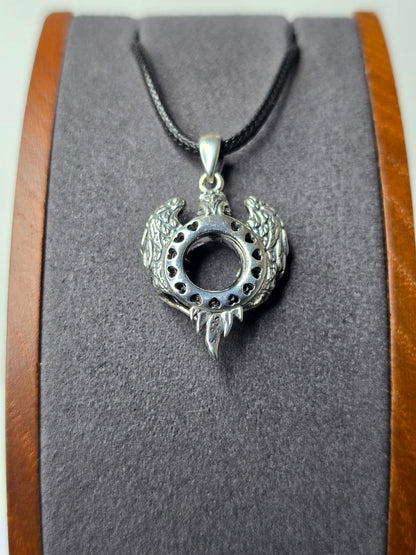 Eagle Wings Crystal Pendant in 925 Sterling Silver