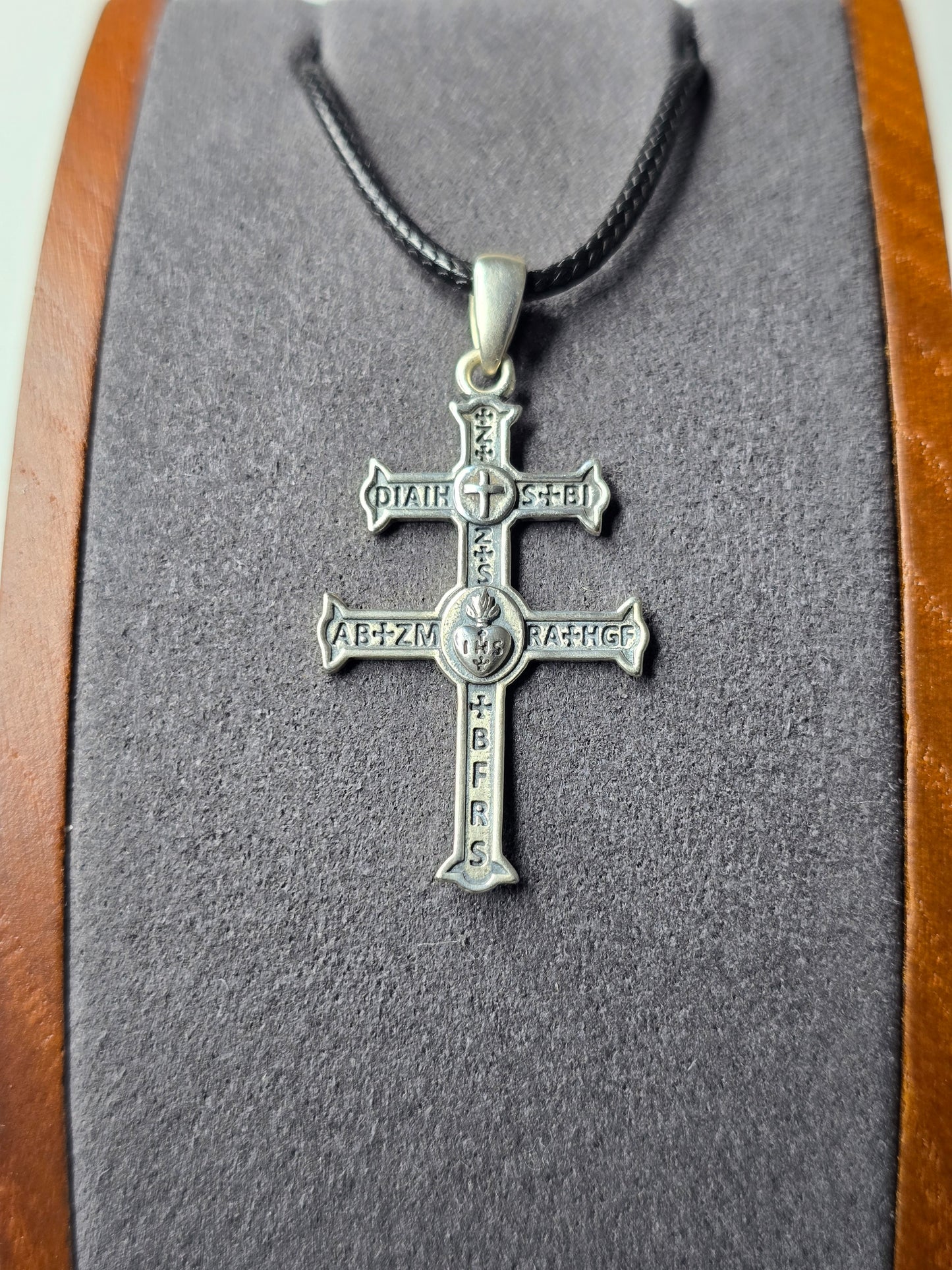 Cross of Lorraine Patriarchal Pendant in 925 Sterling Silver