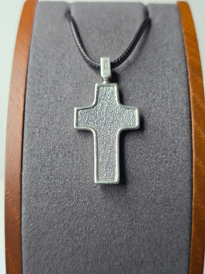 Jesus Crucifix Cross with Holy Spirit Dove in 925 Sterling Silver
