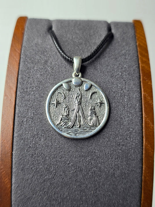 Triple Goddess Pendant in 925 Sterling Silver