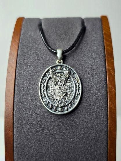 Lunar Angel Sigil Pendant in 925 Sterling Silver