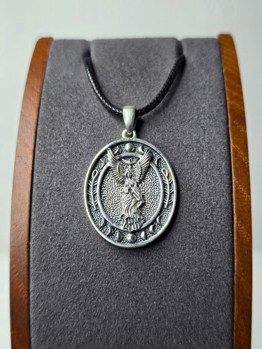 Lunar Angel Sigil Pendant in 925 Sterling Silver