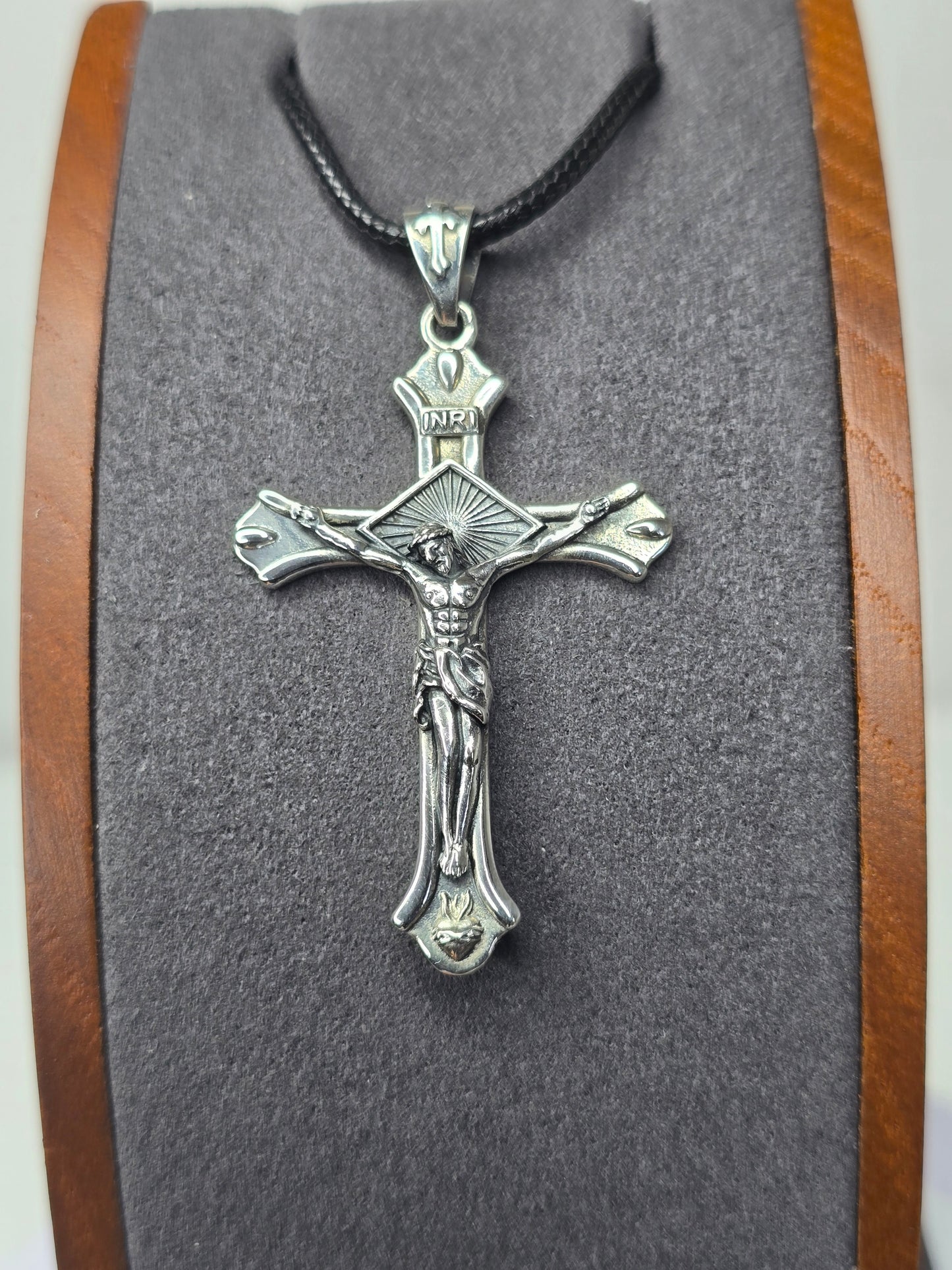 Croix de Jésus en argent sterling 925, pendentif catholique INRI, crucifix 