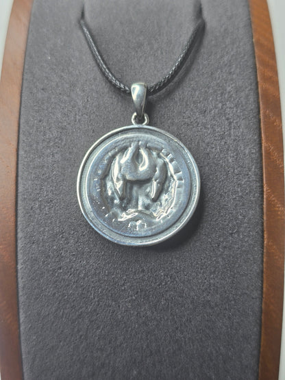 Odin Amulet Pendant in 925 Sterling Silver with Norse Runes
