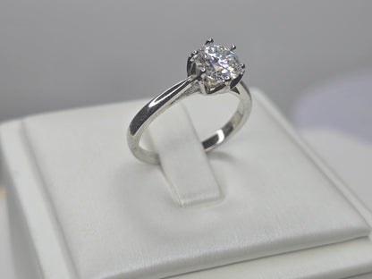 1 Carat Moissanite Engagement Ring in 925 Sterling Silver