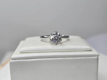 1 Carat Moissanite Engagement Ring in 925 Sterling Silver