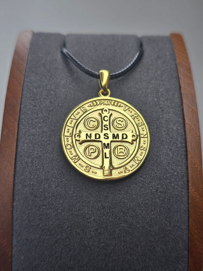 Saint Benedict Medal in 925 Sterling Silver with 18K Gold Plating
