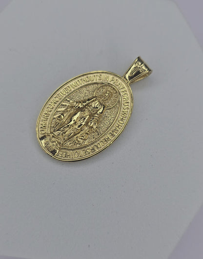 Miraculous Medal Pendant in 925 Sterling Silver with 18K Gold Plating