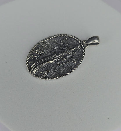 Brigid Goddess Pendant in 925 Sterling Silver with Brigid’s Cross