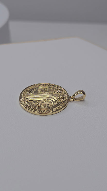 Saint Benedict Medal in 925 Sterling Silver with 18K Gold Plating