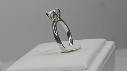 1 Carat Moissanite Engagement Ring in 925 Sterling Silver